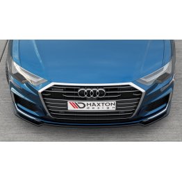 Накладка сплиттер на передний бампер на Audi A6 C8 S-Line / S6 C8